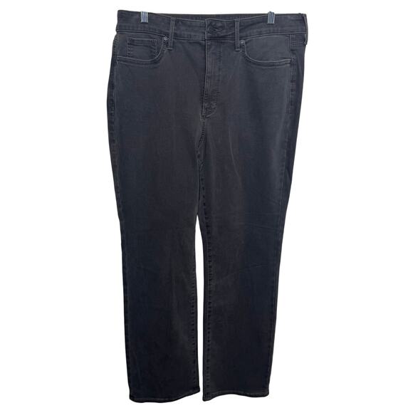 NYDJ Marilyn Straight Jeans Women’s 14P Black Denim Casual High Rise